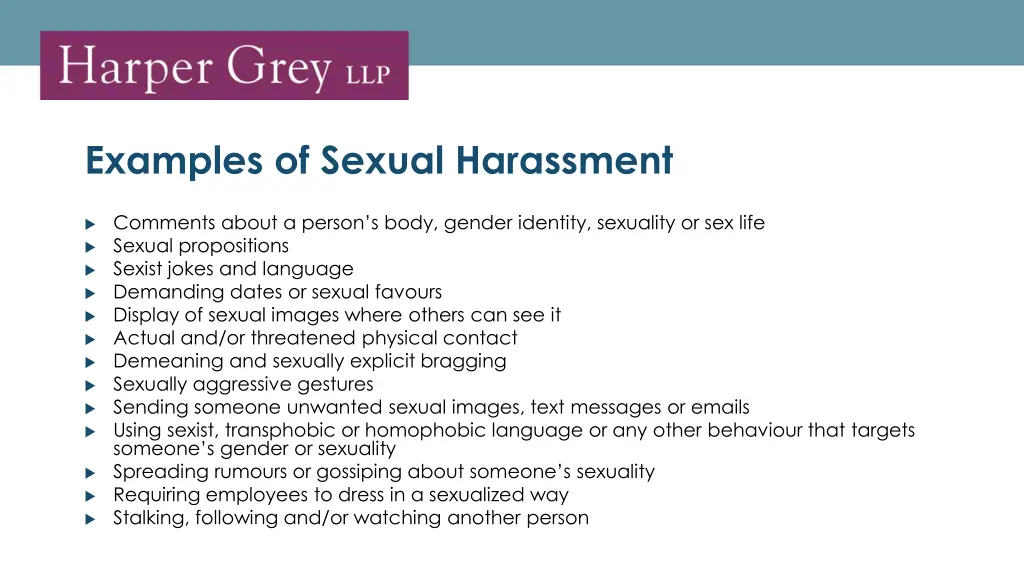 examples of sexual harassment