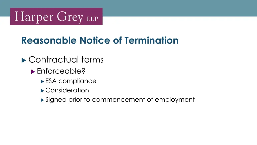 reasonable notice of termination