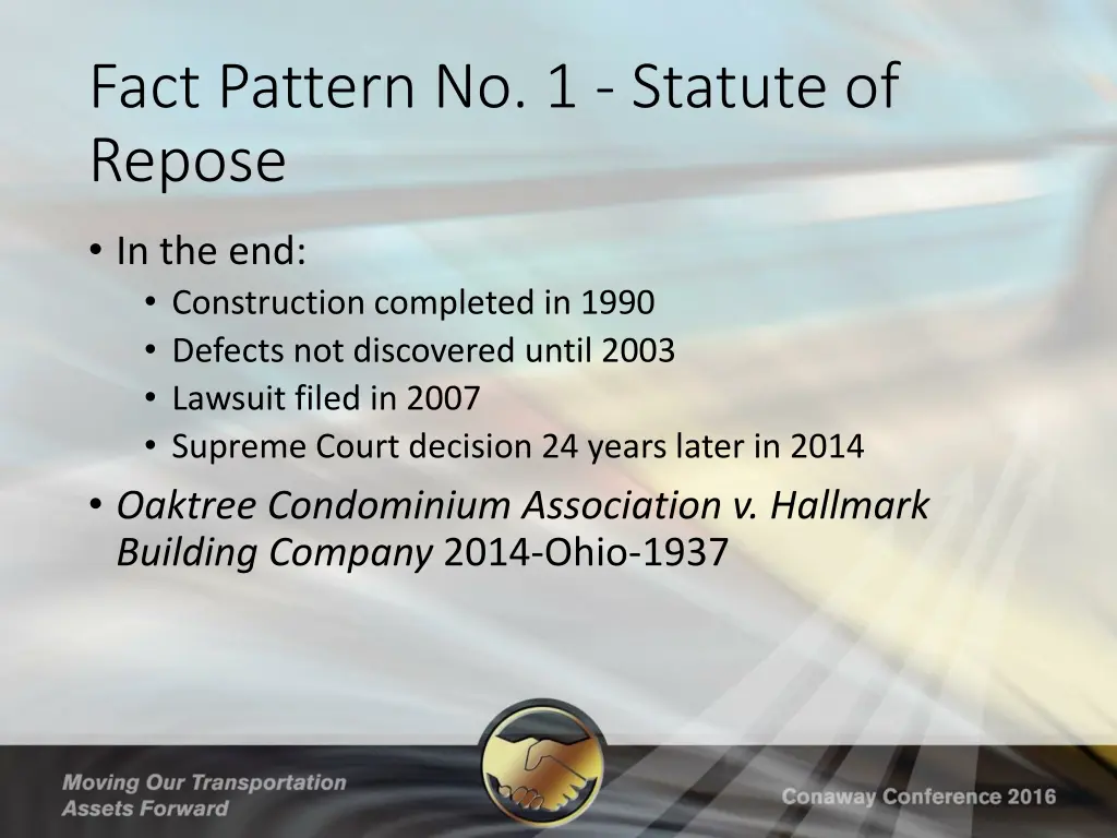 fact pattern no 1 statute of repose 4