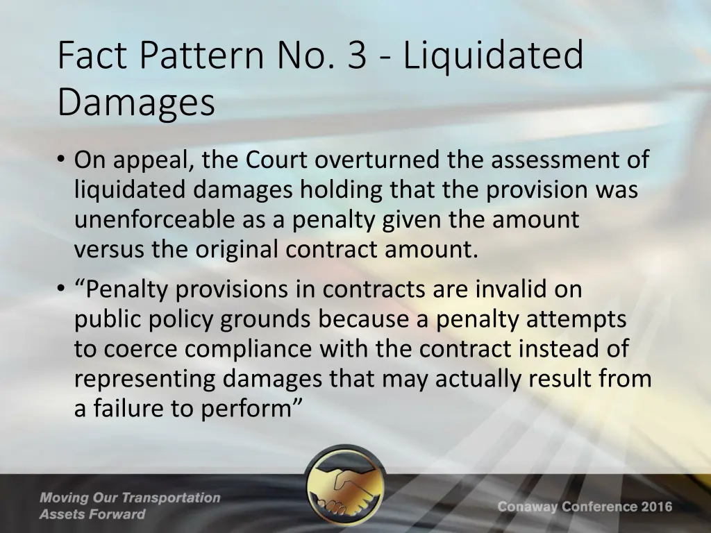 fact pattern no 3 liquidated damages 2