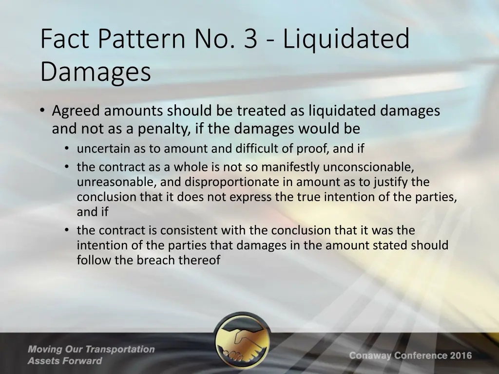 fact pattern no 3 liquidated damages 3