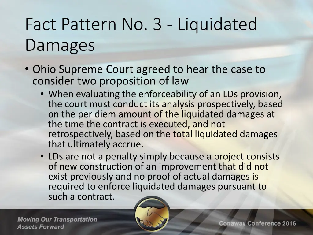 fact pattern no 3 liquidated damages 4