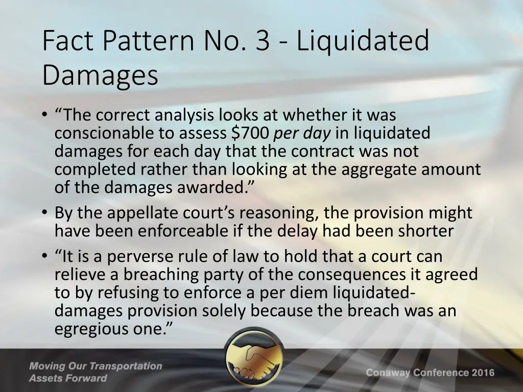 fact pattern no 3 liquidated damages 7