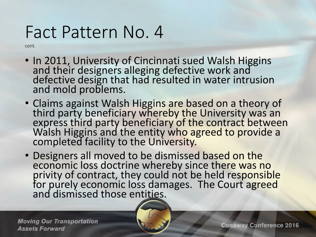 fact pattern no 4 cont in 2011 university