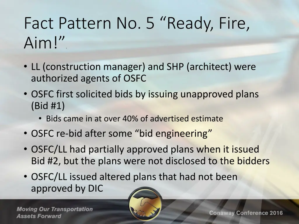 fact pattern no 5 ready fire aim 1