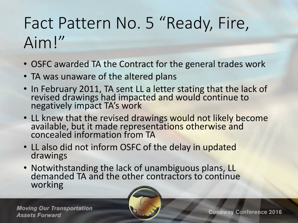 fact pattern no 5 ready fire aim 2