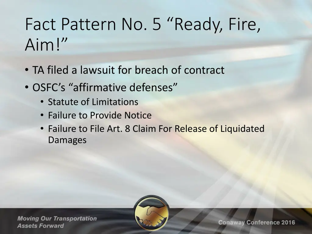 fact pattern no 5 ready fire aim 3