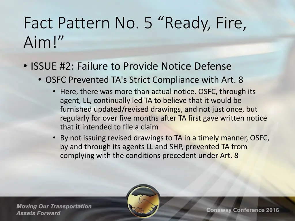 fact pattern no 5 ready fire aim 6