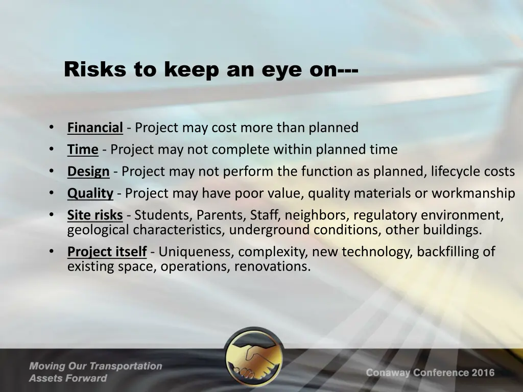 risks to keep an eye on