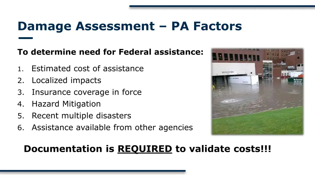 damage assessment pa factors