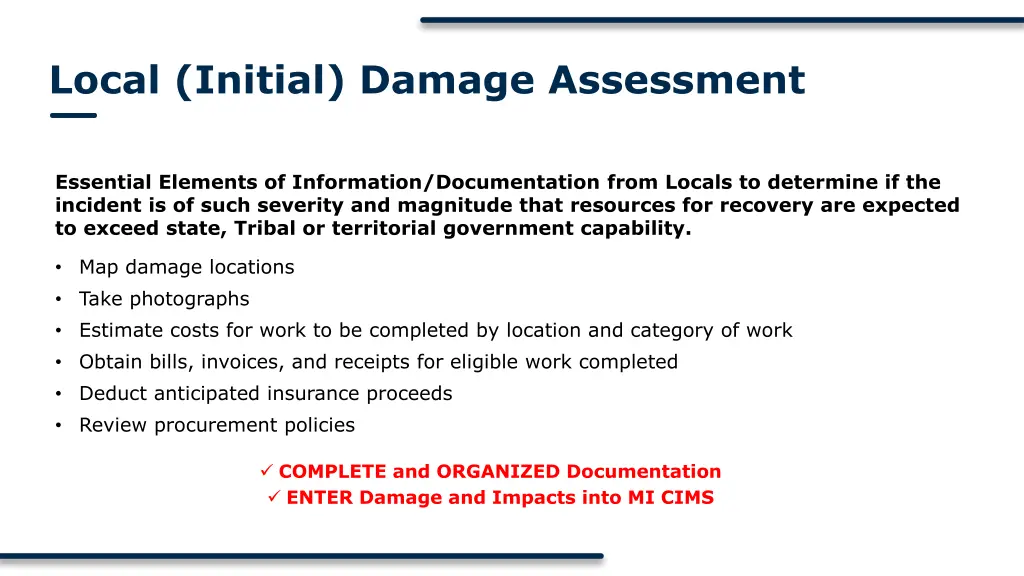 local initial damage assessment