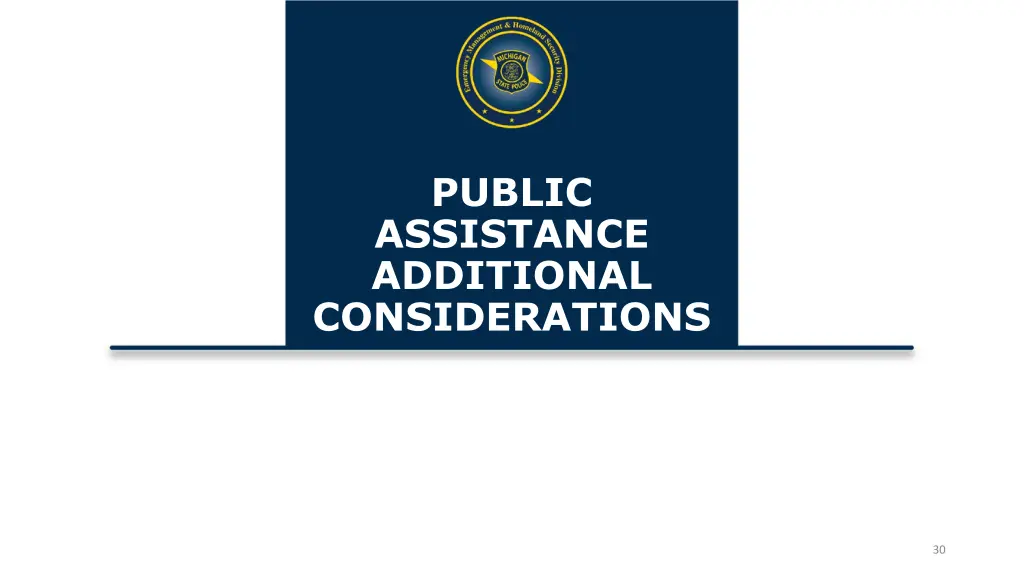 public assistance additional considerations