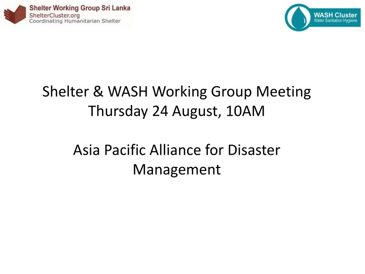 shelter wash working group meeting thursday