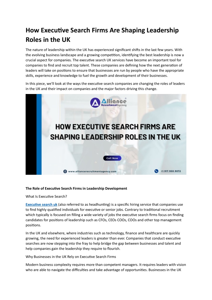 how executive search firms are shaping leadership