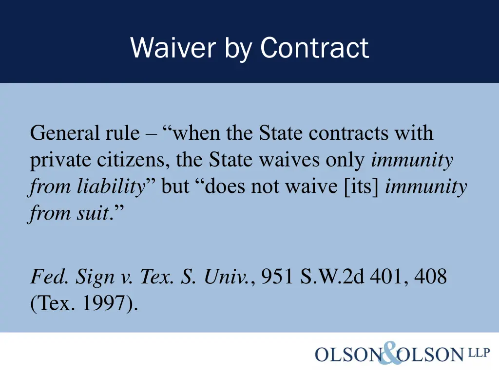 waiver by contract