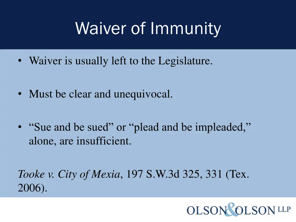 waiver of immunity