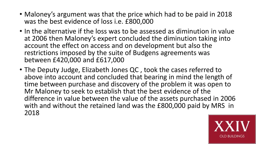 maloney s argument was that the price which