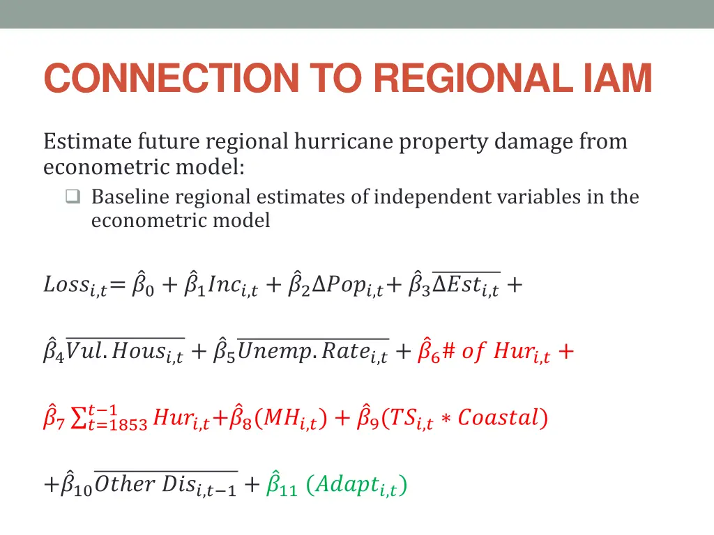 connection to regional iam