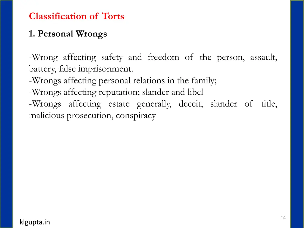 classification of torts 1