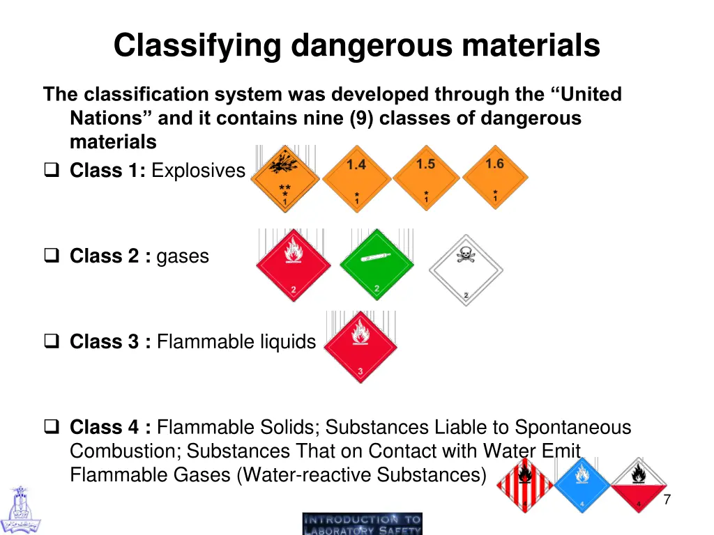 classifying dangerous materials