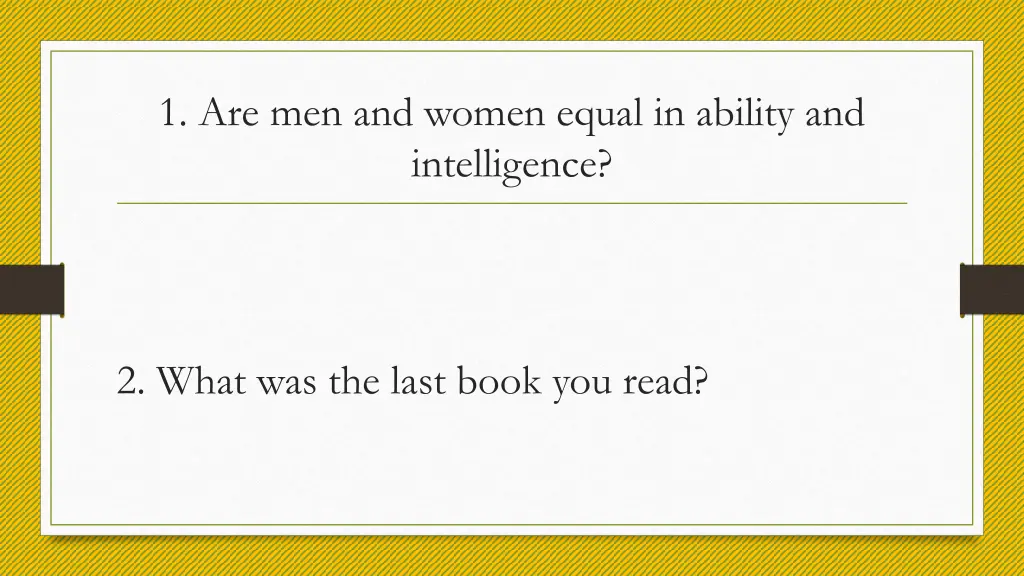 1 are men and women equal in ability