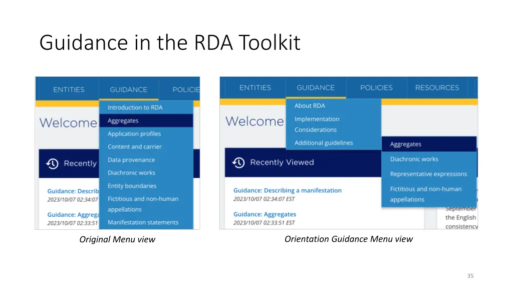 guidance in the rda toolkit