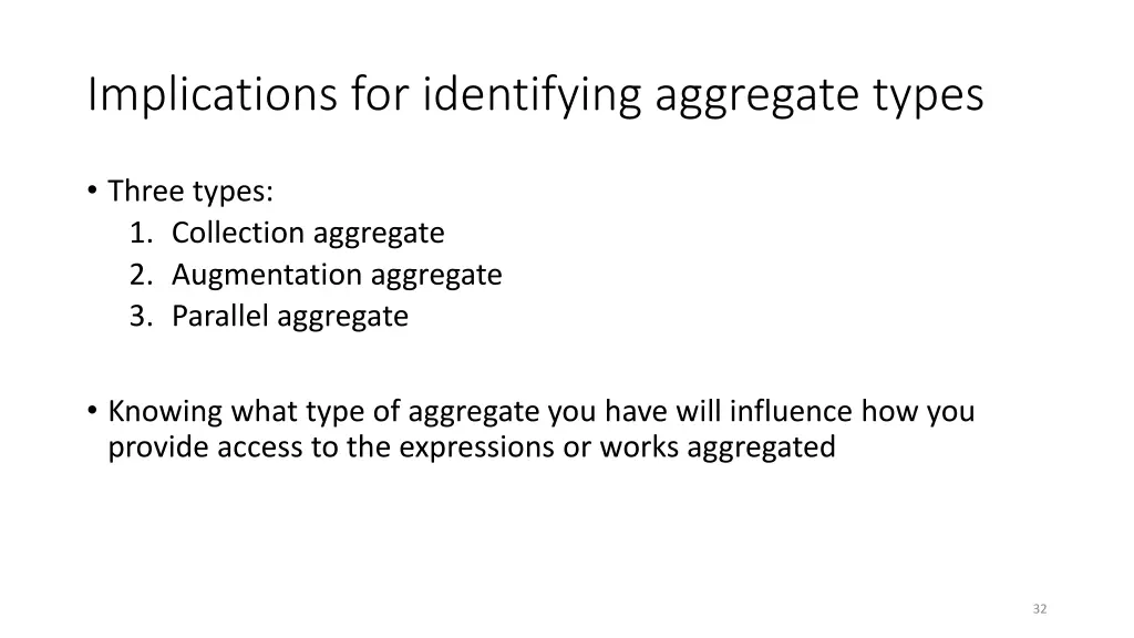 implications for identifying aggregate types