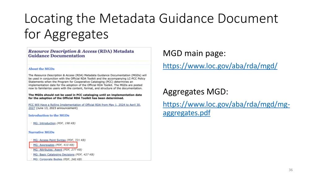 locating the metadata guidance document