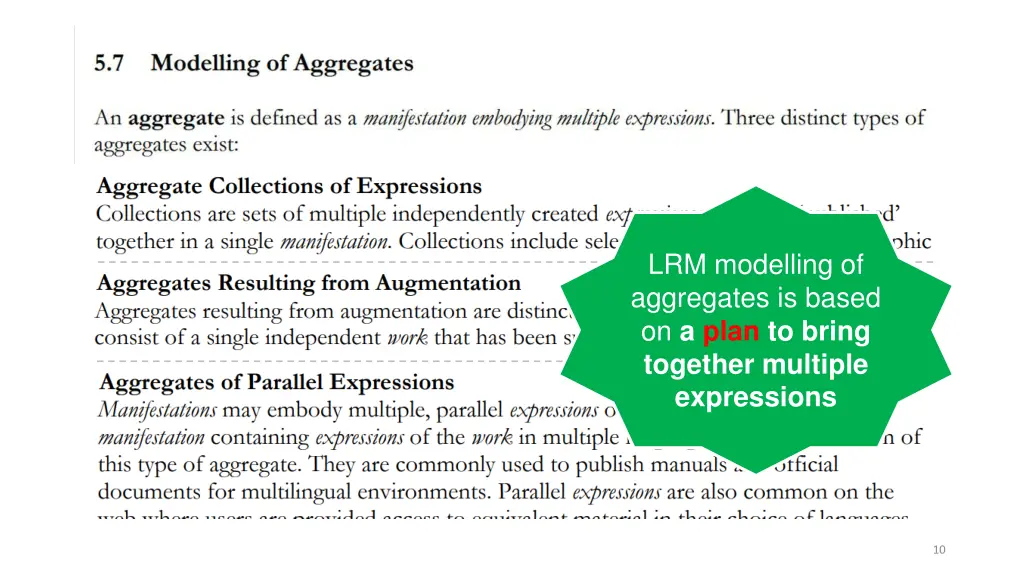 lrm modelling of aggregates is based on a plan