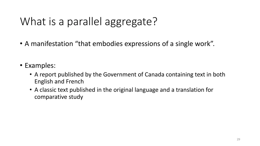 what is a parallel aggregate