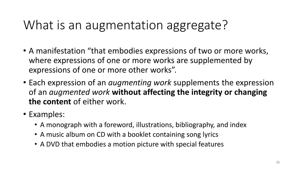 what is an augmentation aggregate