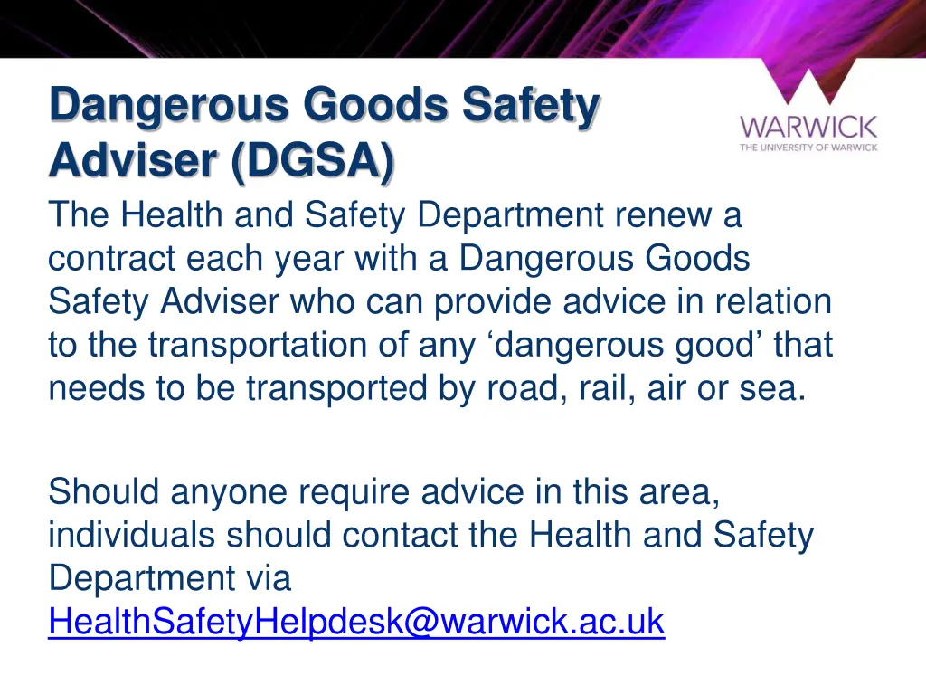 dangerous goods safety adviser dgsa the health