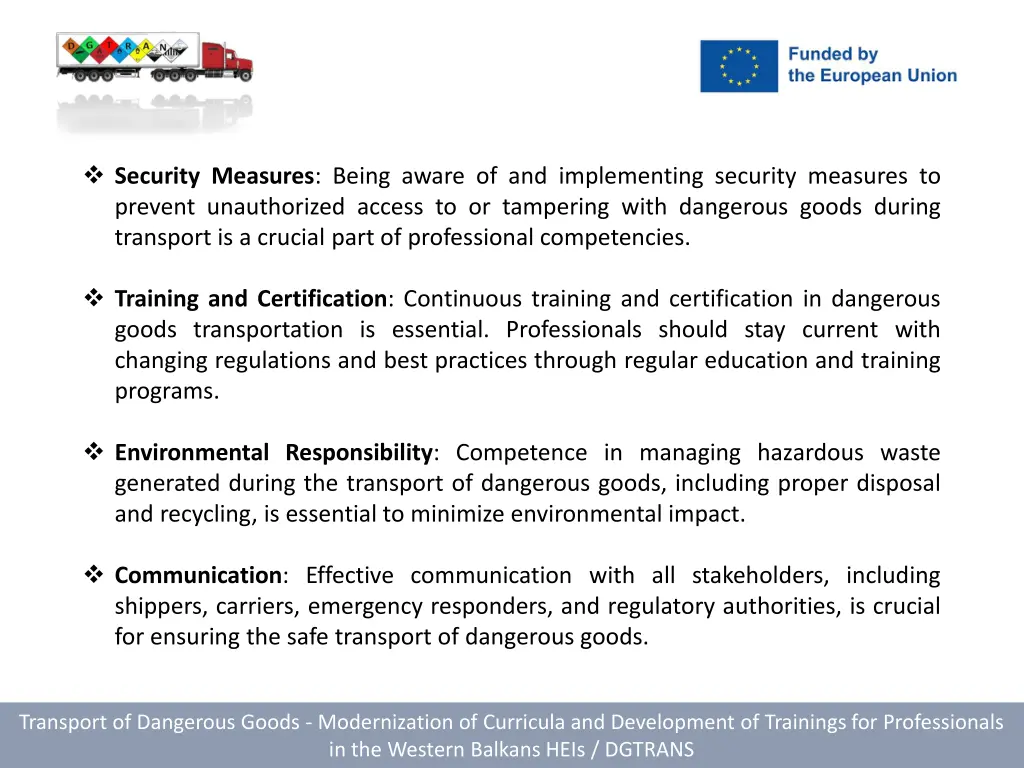 security measures being aware of and implementing