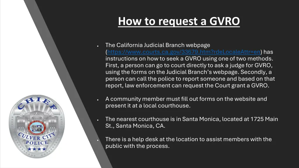 how to request a gvro