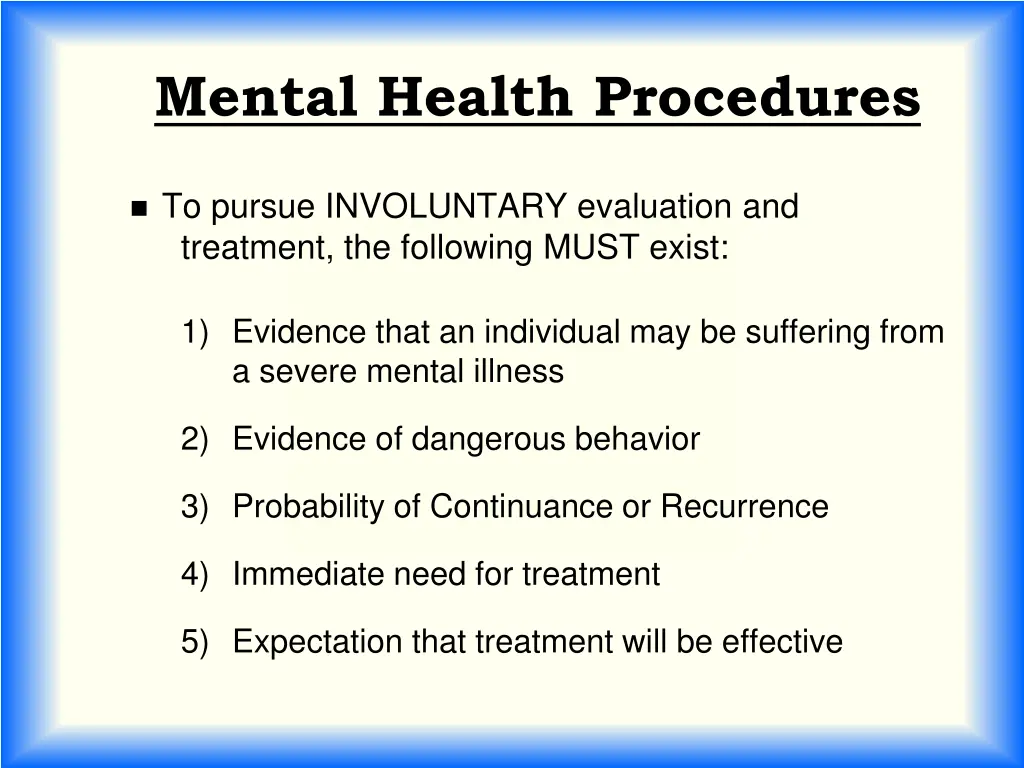 mental health procedures 1