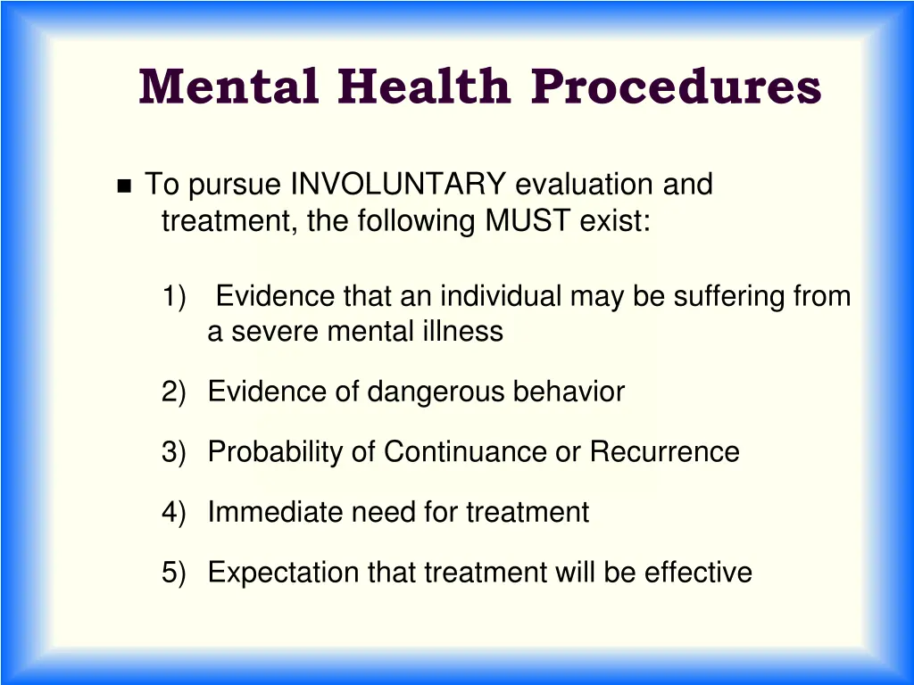 mental health procedures 2