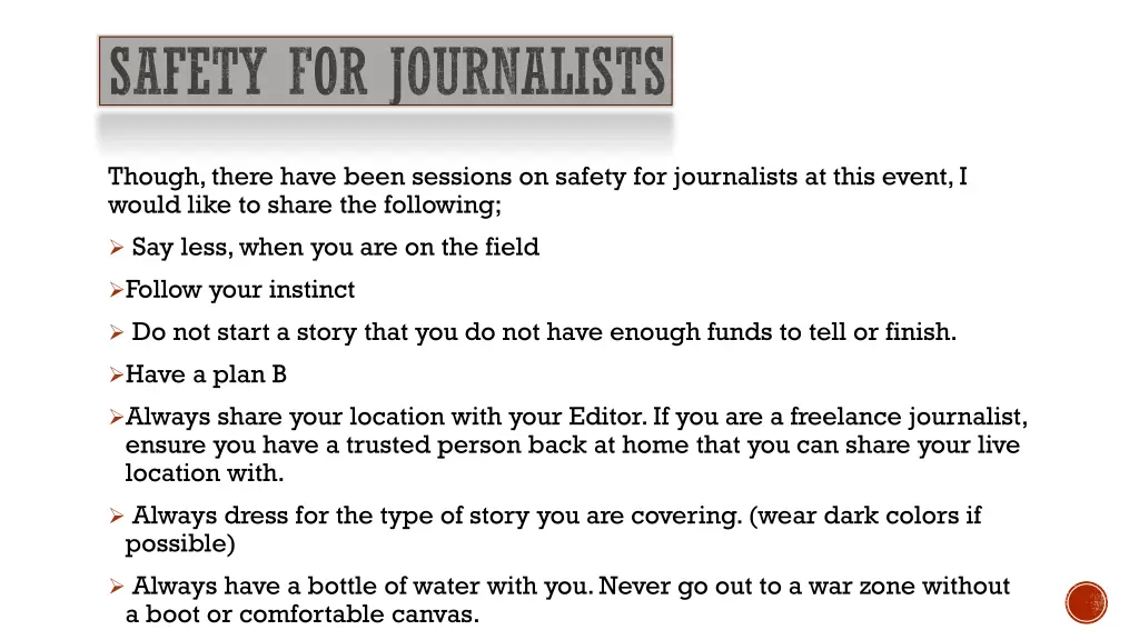 safety for journalists