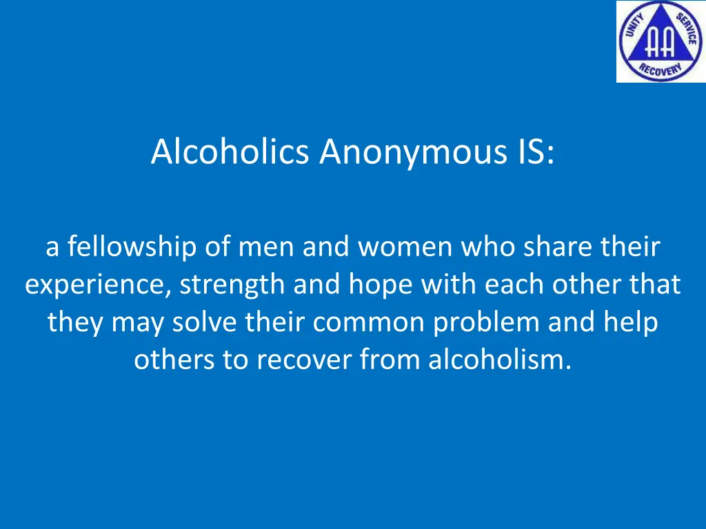 alcoholics anonymous is