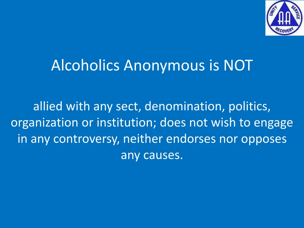 alcoholics anonymous is not