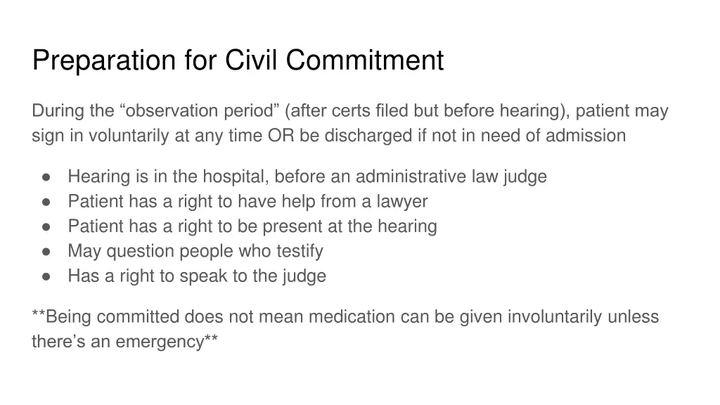 preparation for civil commitment 1