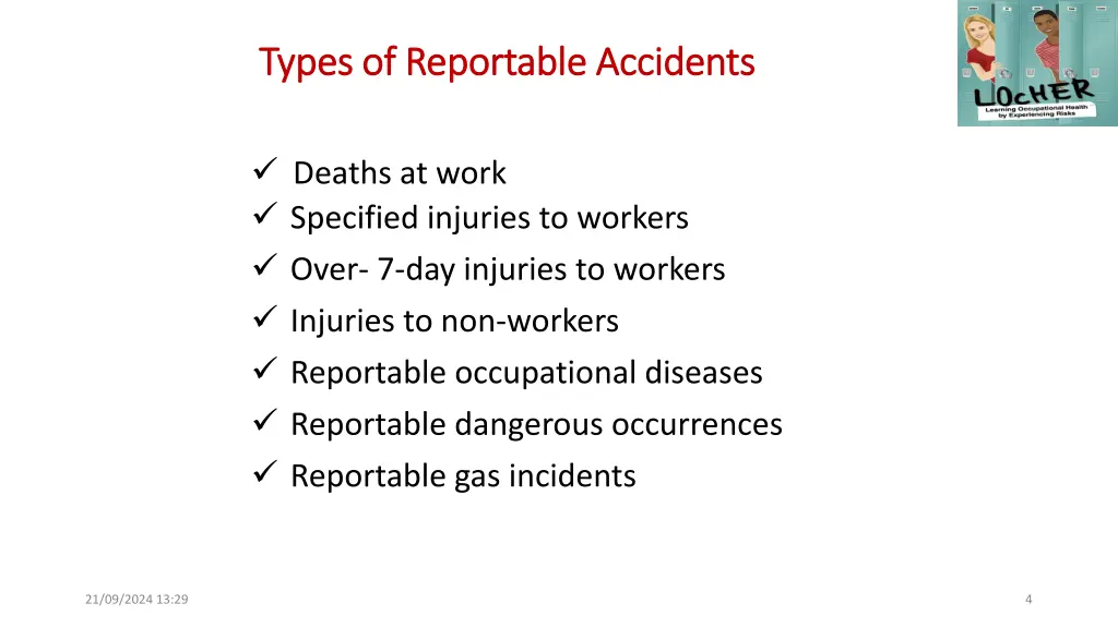 types of reportable accidents types of reportable