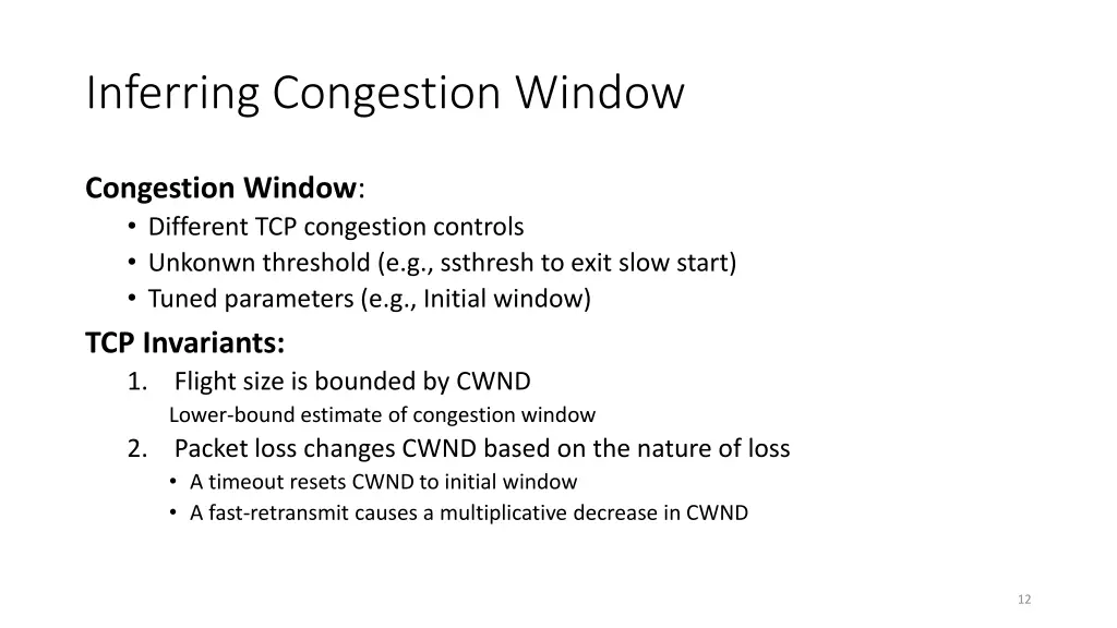 inferring congestion window