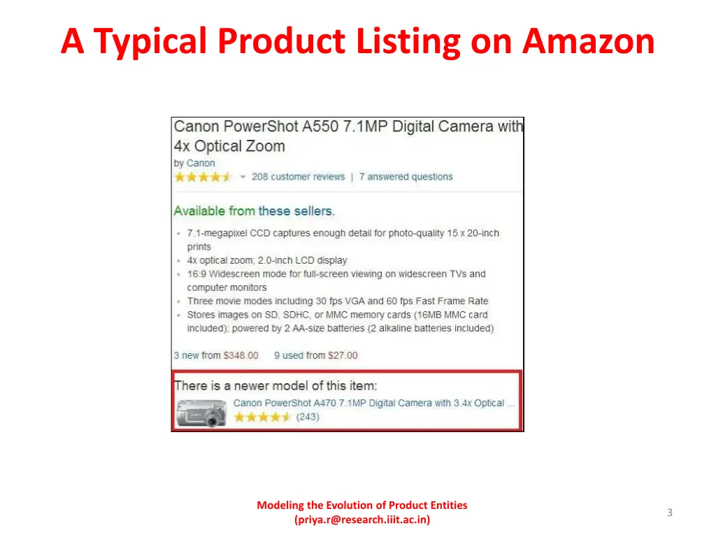 a typical product listing on amazon