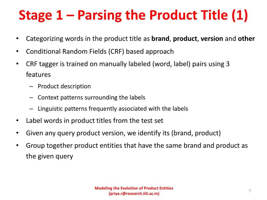 stage 1 parsing the product title 1