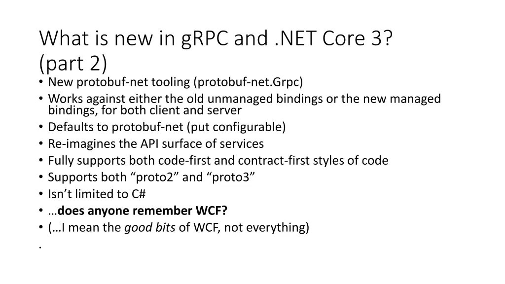 what is new in grpc and net core 3 part 2