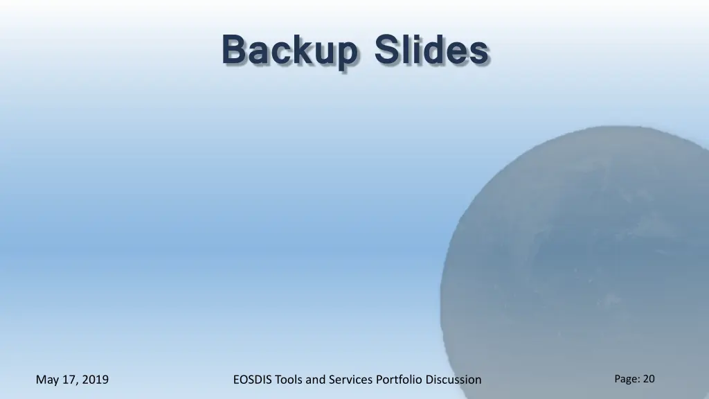 backup slides