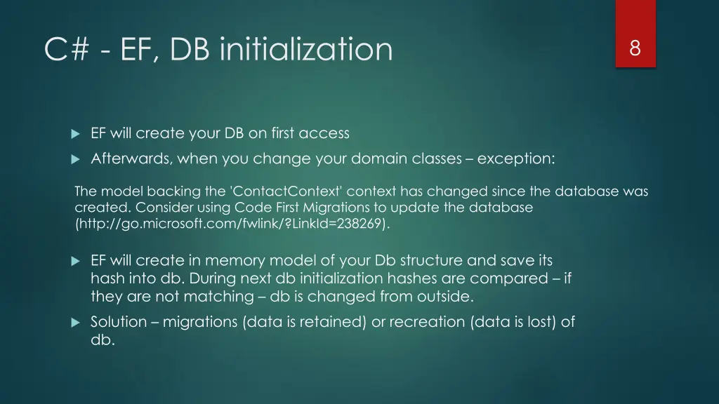 c ef db initialization