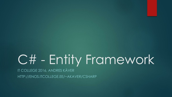 c entity framework it college 2016 andres