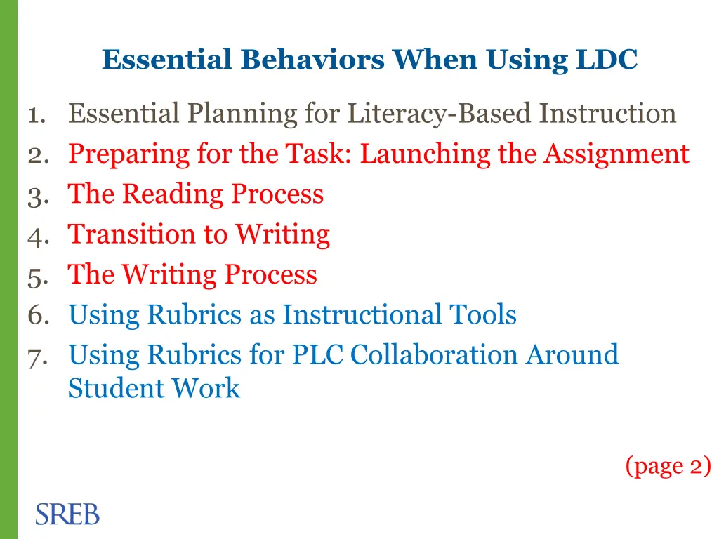 essential behaviors when using ldc