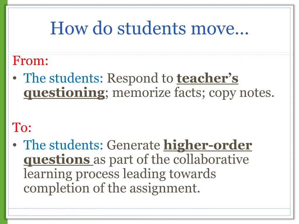 how do students move